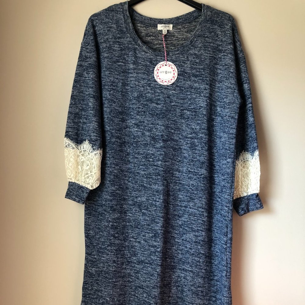 UMGEE DENIM NECK KNIT DRESS